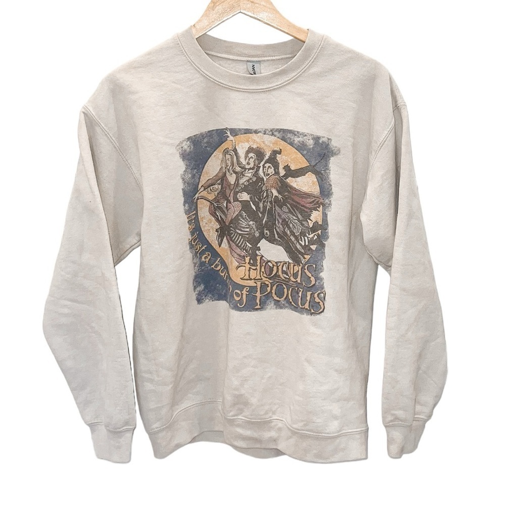Hocus Pocus Halloween Crew Neck Heavyweight Sweatshirt Nude Tan - Picture 2 of 3